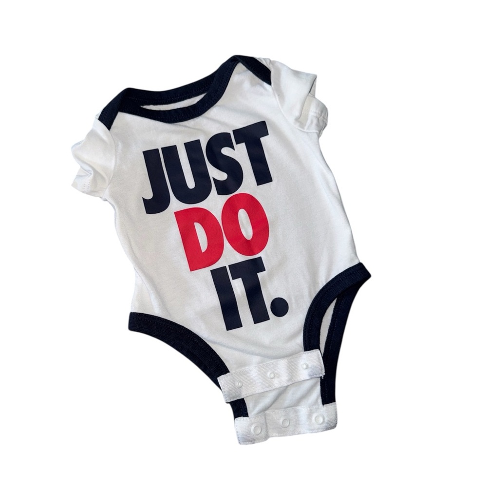 Nike Baby Onesie - White and Black with Red Accent